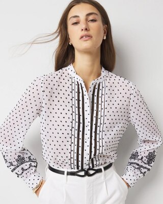 LGIHT BLUE SWISS DOT BLOUSE main image 0